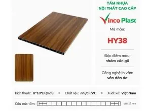 Tấm nhựa Vinco Plast dán da HY38